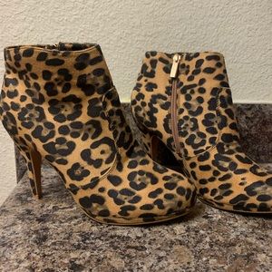 Cheetah print booties